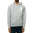 thumbnail image 1 of Black Scale Mens The Feather B Logo FZ Hoodie Sweatshirt, Grey, Large, 1 of 2