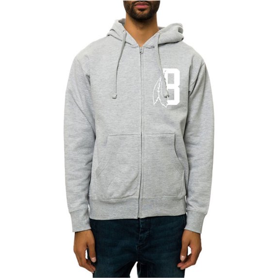 Black Scale Mens The Feather B Logo FZ Hoodie Sweatshirt, Grey, Medium
