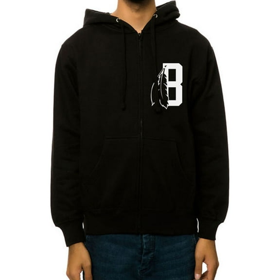 Black Scale Mens The Feather B Logo Fz Hoodie Sweatshirt