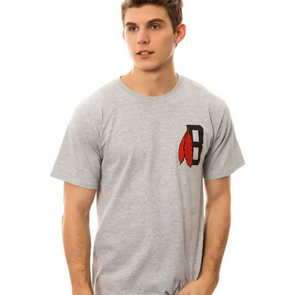 Black Scale Mens The Feather B Logo Graphic T-Shirt, Grey, Small