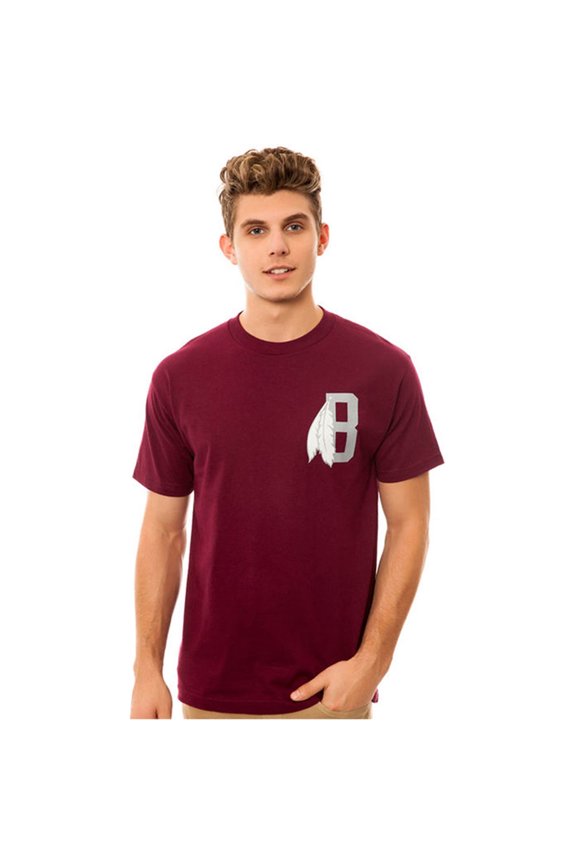 Mens The Feather B Logo Graphic T-Shirt, Red, Small