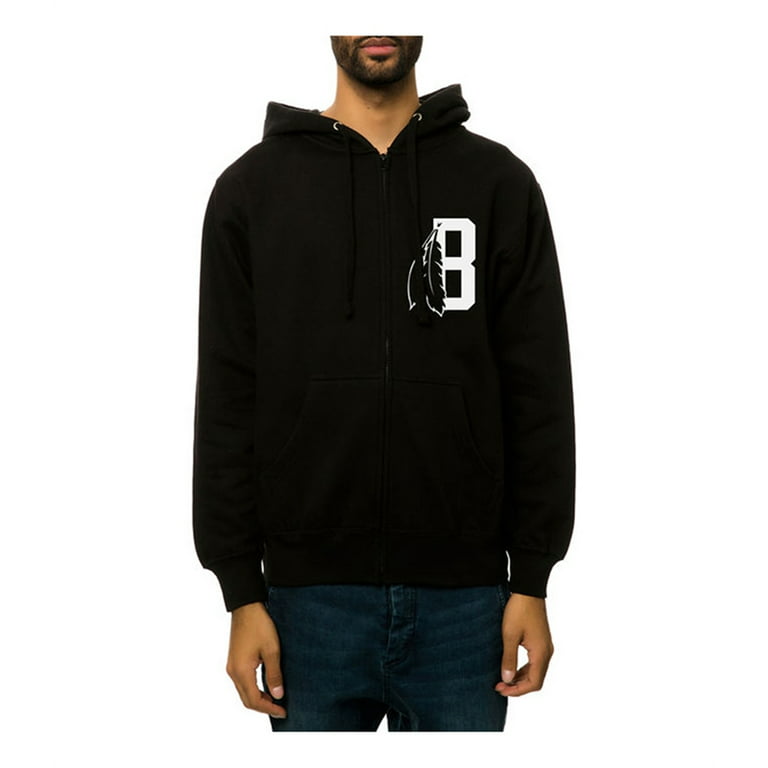 Black Scale Mens The Feather B Logo Hoodie Sweatshirt, Black