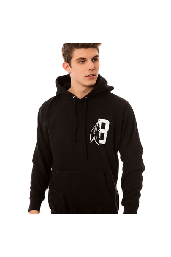 Mens The Feather B Logo Hoodie Sweatshirt, Black, Small