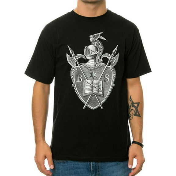 Black Scale Mens The Knighted Crest Graphic T-Shirt, Black, Small