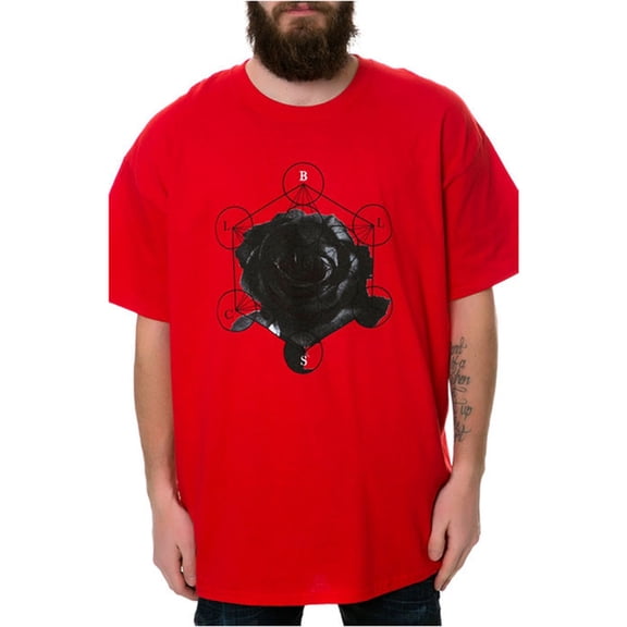 Black Scale Mens The Metation Rose Graphic T-Shirt, Red, Small