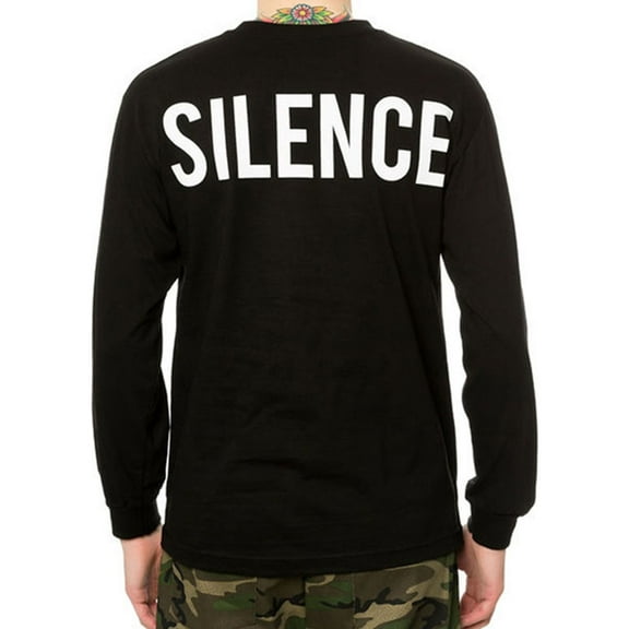 Black Scale Mens The Moment Of Silence Ls Graphic T-Shirt
