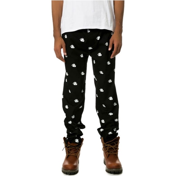 Black Scale Mens The Pirate Bundy Casual Trouser Pants, Black, 32W x 32L