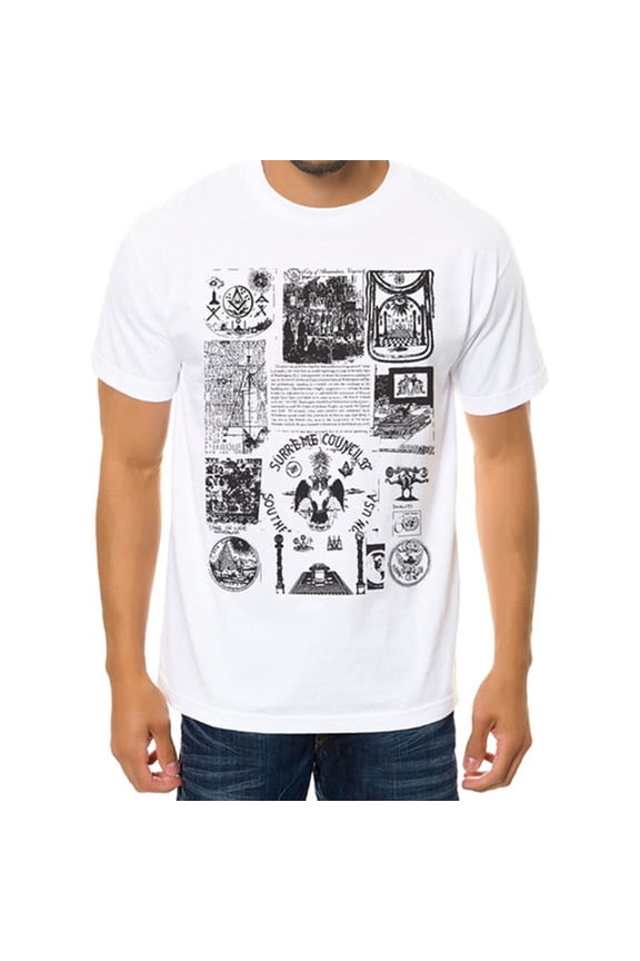 Mens The Societies Silent Science Graphic T-Shirt, White, Small