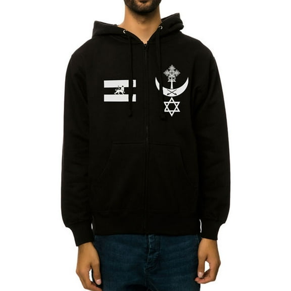 Black Scale Mens The Warrior Blvck Zip Up Hoodie Sweatshirt, Black, X-Large