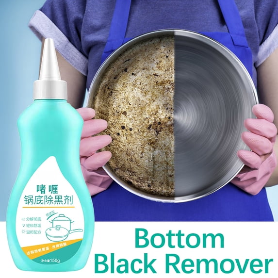 Black Scale Remover for Pot Bottom - Cookware Cleaner Gel for Stainless Steel, Cast Iron, Ceramic, Burnt Food Residue Removal, Scrubber Solution for Pans & Kitchen Utensils, 150g