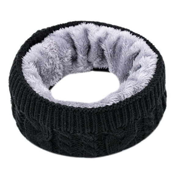 Black Scarf for Women Men Solid Winter Warm Collar Knitted Shawl Soft Neck Scarf on Sale Clearance