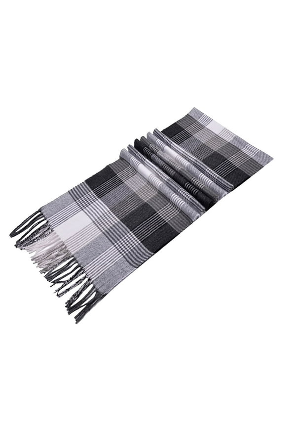 Black Scarf for Women Wool Feel Scarf Warm Soft Lightweight Scottish Scotland Check Tartan Plaid Gift for Men Women Kids on Sale Clearance