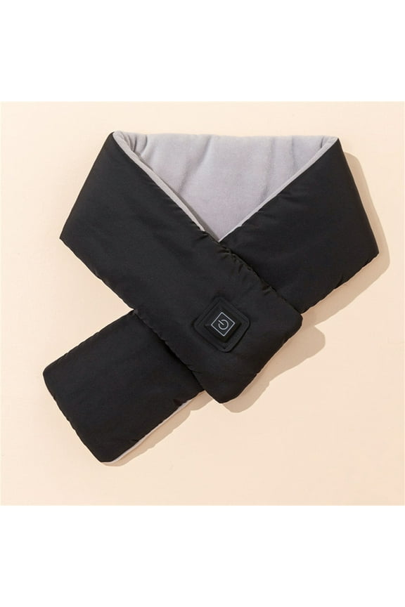 Black Scarfs Scarf Heated Scarf Neck Heating Pad Men and Women Rechargable Heated Neck Warmer Wrap USB Thermal Scarfs