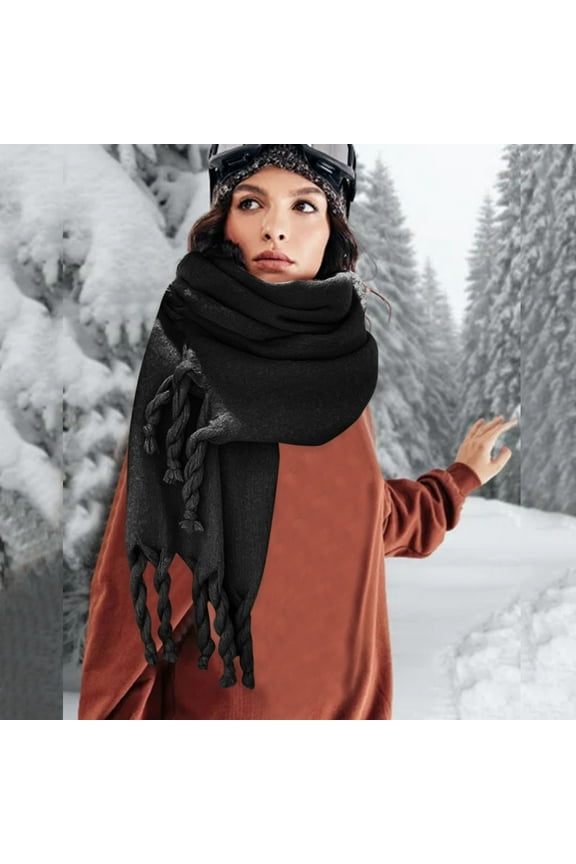 Black Scarfs Scarf Women Fall Winter Scarf Classic Tassel Plaid Scarf Warm Soft Chunky Large Blanket Wrap Shawl Scarves