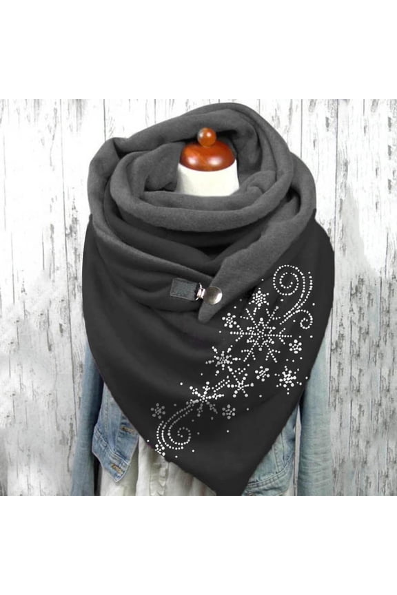Black Scarfs Scarf Women Printing Button Shawls Casual Warm Soft Fashion Scarves Wrap Women Scarf