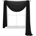 thumbnail image 1 of Black Scarves Elegance Sheer Voile Window Curtain Scarf Fully Stitched and Hemmed Valance 216'' Inch Long&nbsp;, 1 of 4