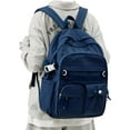 thumbnail image 1 of Black School Backpack For Women Men,Aesthetic College Backpack With Lots of Pockets,Lightweight High School Bag,Cute Bookbag, 1 of 5