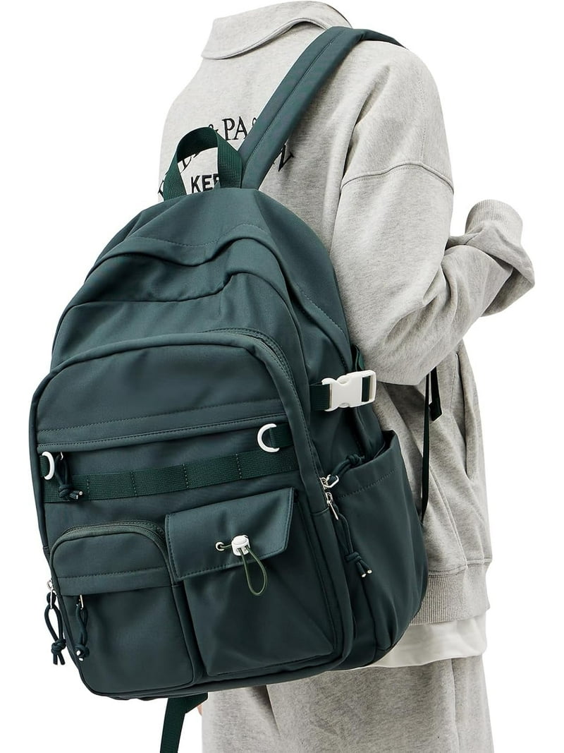 Black School Backpack For Women Men,Aesthetic College  display picture 3