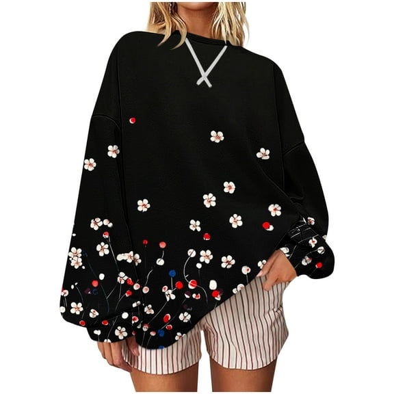 Pohista Sweatshirt for Women Plus Tops Trendy Ladies Fall Tops and Blouses Long Sleeve Blouses Plus Size Fall Get it Fast