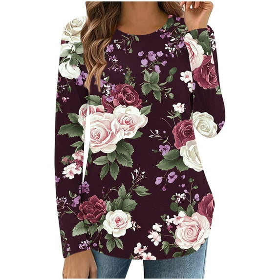 Pohista Sweatshirts for Women Womens Tops Fall Casual Womens Long Sleeve Tops Fall T-Shirts My Items Saved for Later