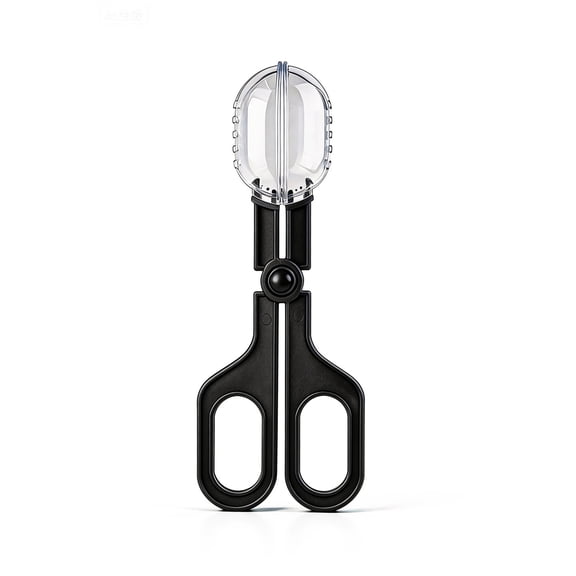 Black Scissor-Style Bug Grabber, Lightweight Insect Catcher Tongs with Clear Chamber, Safe Catch-and-Release Tool, 5.5 Inch, 1-Pack
