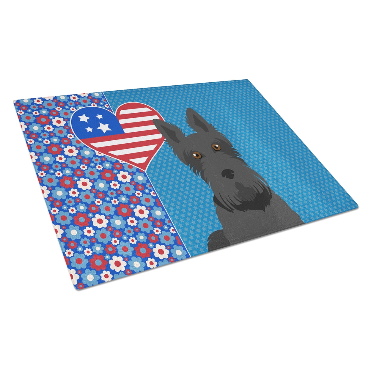 Black Scottish Terrier Glass Cutting Board Large 12 in x 15 in
