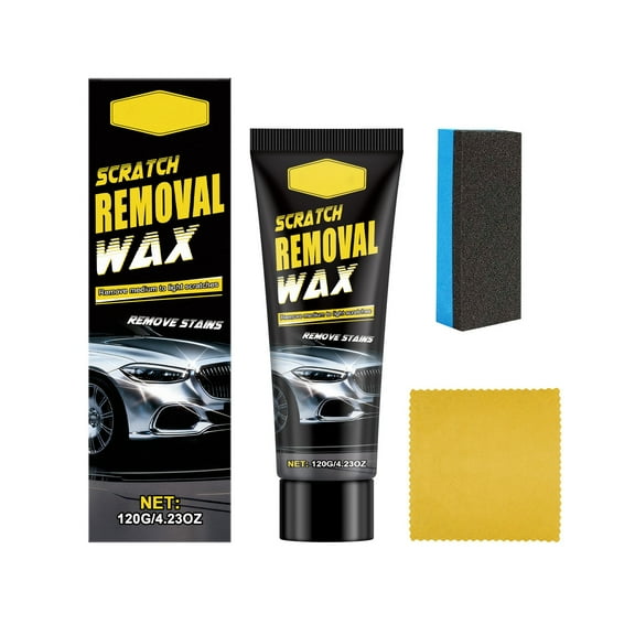 Black Scratch Remover Wax and Clear Coat Restorer Kit with Application Sponge for Car Paint Care
