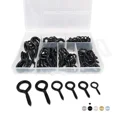 thumbnail image 1 of Black Screw Eye Hooks Assortment 100 Pieces 6 Size Eye Bolts Kit, Zinc Plated, 1 of 5