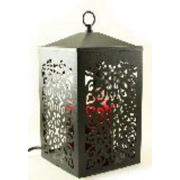 Black Scroll Candle Warmer Gift Set - Warmer and Courtneys 26oz Jar Candle - AMBER