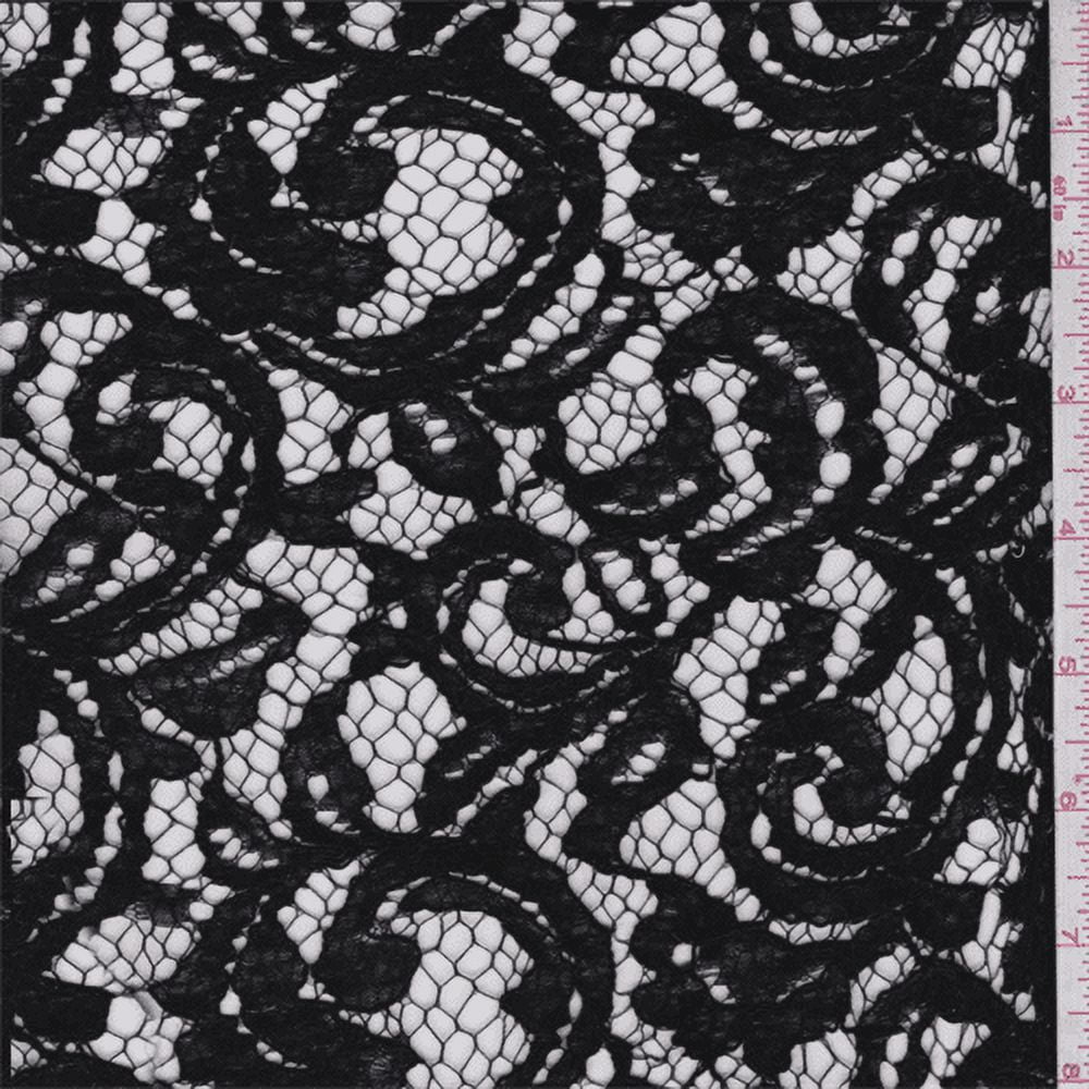 Black cotton lace fabric sale by the yard