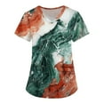 thumbnail image 1 of Black Scrub for Women,Floral Print Medical Tops - Moisture-Wicking V-Neck Scrub Top with Cargo Pockets - Light Green - XXL, 1 of 4