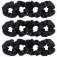 thumbnail image 1 of MINKUROW Black Scrunchies for Women,Premium Satin Softer than Silk,Bobbles Elastic Bands Ponytail Holder Hair Accessories,12 Pack, 1 of 6