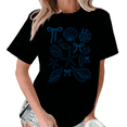 thumbnail image 1 of Black Seashells Starfish Bows T-Shirt Graphic Tees Shirts Coquette Beach Streetwear S-5XL Tops, 1 of 5