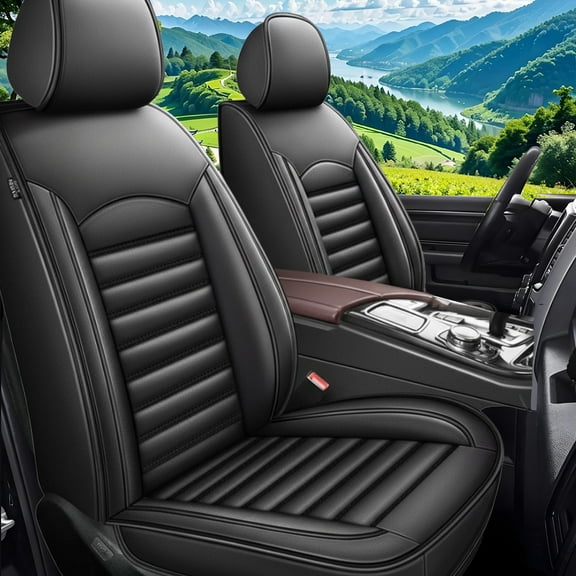 Black Seat Covers Full Set Fit for Subaru Outback 2010-2025 Breathable and Waterproof Car Seat Covers 5 Seat Leather Seat Covers