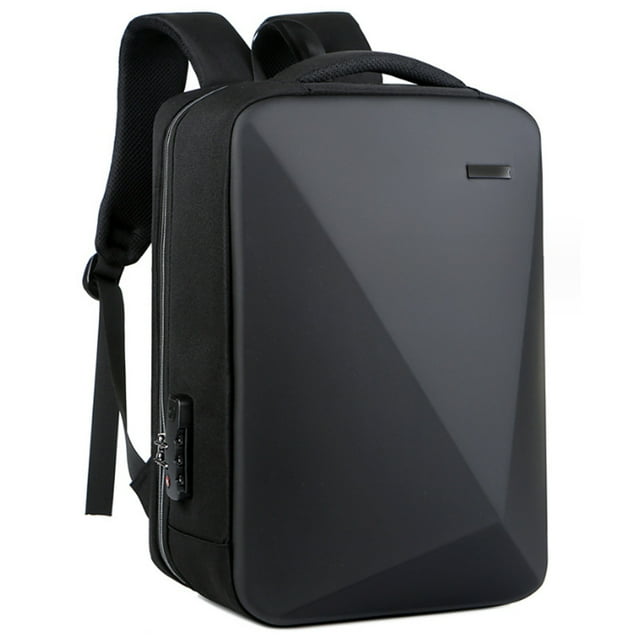 Black Secure, Slim Laptop Backpack with AntiTheft Hard Shell, Water