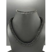 Black Seed Glass Beaded Necklace Fashion Statement Bib Women Jewelry