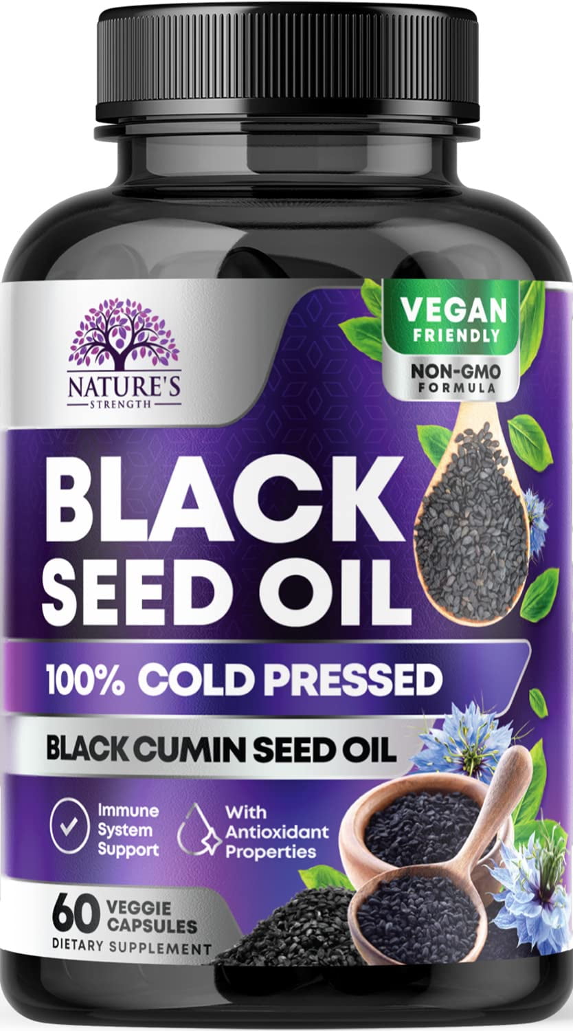 Black Seed Oil 100 Cold Pressed Blackseed Oil, Vegan 1000mg Extra