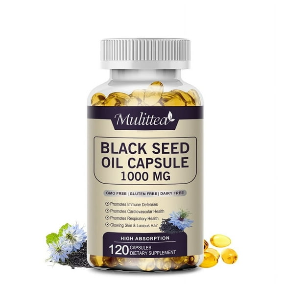 Black Seed Oil Supplement, Cold Pressed Black Cumin Seed Oil, 120 Capsules