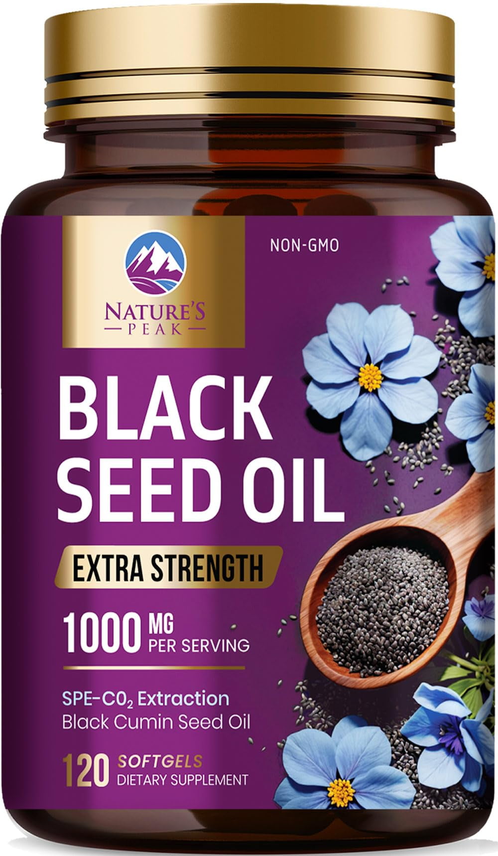 Black Seed Cumin Oil 1000mg - Premium Extra Strength Nigella Sativa Blackseed Oil - Black Seed Oil Skin, Digestive Health & Immune Support - Non-GMO Antioxidant, Gluten Free Supplement - 120 Softgels