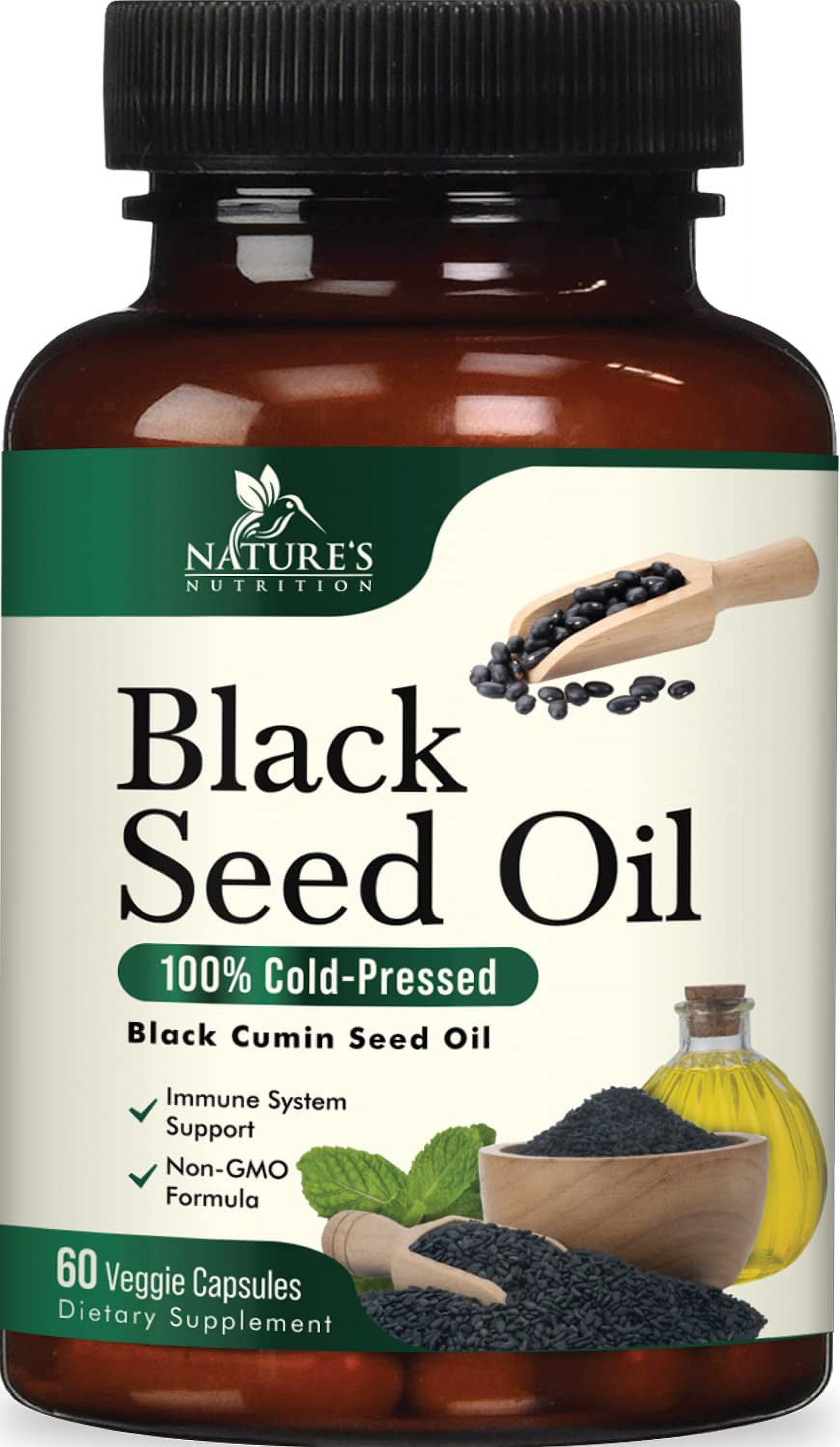 Black Seed Oil Capsules 1000mg Vegan Cold Pressed Nigella Sativa 