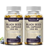 2 PackBlack Seed Oil Supplement, Cold Pressed Black Cumin Seed Oil, 120 Capsules