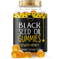 thumbnail image 1 of MAJU's Black Seed Oil Gummies with Honey, 90 Count - 500mg BSO Gummy, Black Cumin Seed Nigella Sativa Oil, Cold-Pressed, Potent Formula, High Thymoquinone, 1 of 7
