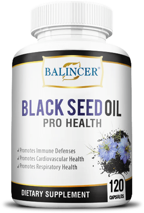 Black Seed Oil Supplement 500 mg - Immune, Cardiovascular, Respiratory Health Support - 120 Capsules