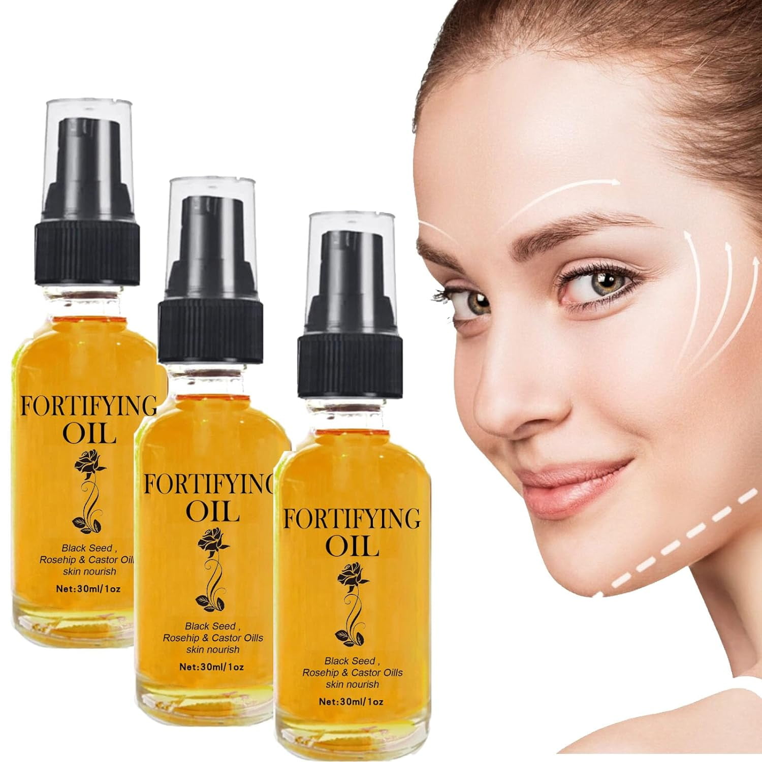 Black Seed, Rosehip, Castor Oil Facial Moisturizer, Organic Natural Face Oil AntiAging Serum