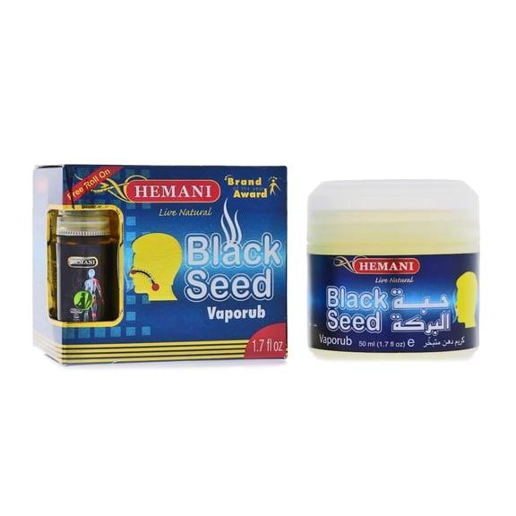 Black Seed Vapor Rub Ointment - 50mL (1.7 FL OZ) - Soothes Chest Congestion-  Massage Oil Included