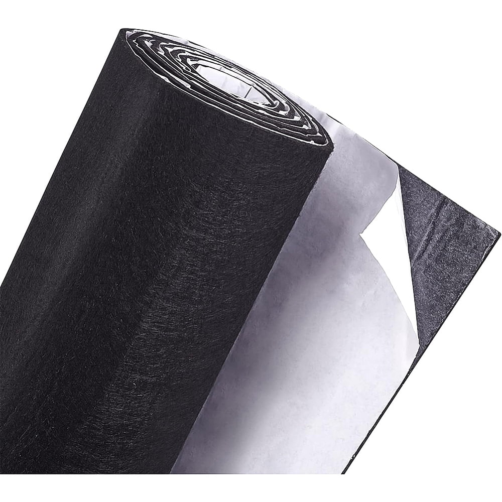 Black Self-Adhesive Felt Fabric 11.8" x 78.7" Shelf Liner for DIY Costume Making and Jewelry Drawer Box Fabric Peel Stick 3mm Thick Black