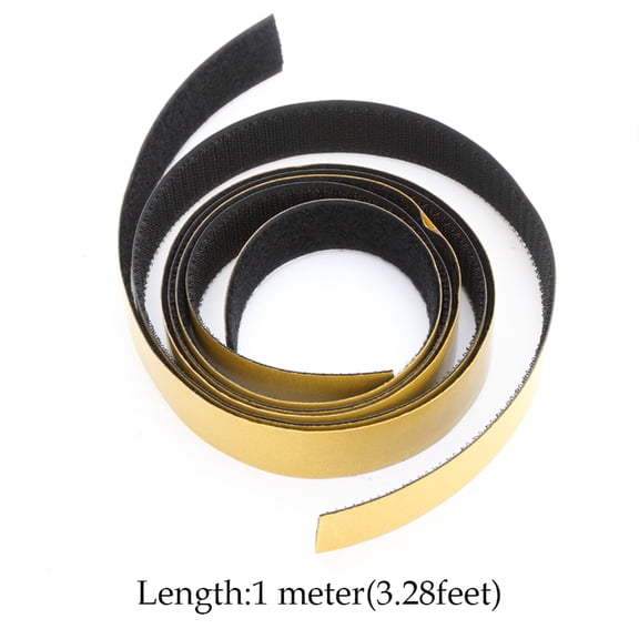 Black Self Adhesive Hook and Loop Tape 25mm Wide - 1 Meter Strong Hold for DIY & Auto Projects