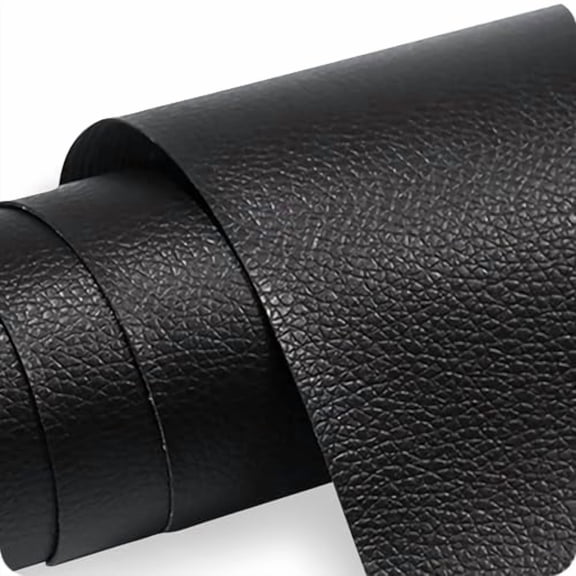 Black Self Adhesive Leather Repair Tape Patch Large Roll 27" x 118" 1/32 Thick. Natural Look. Durable Stretchy Strong Adhesive Cuttable for Sofa Repairing
