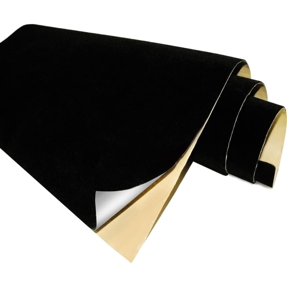 Black Self Adhesive Velvet Fabric Sticky Felt Sheets for Art & Crafts, Jewelry Box, Drawer Liners- 2PCS x (17.3" x 39.3")
