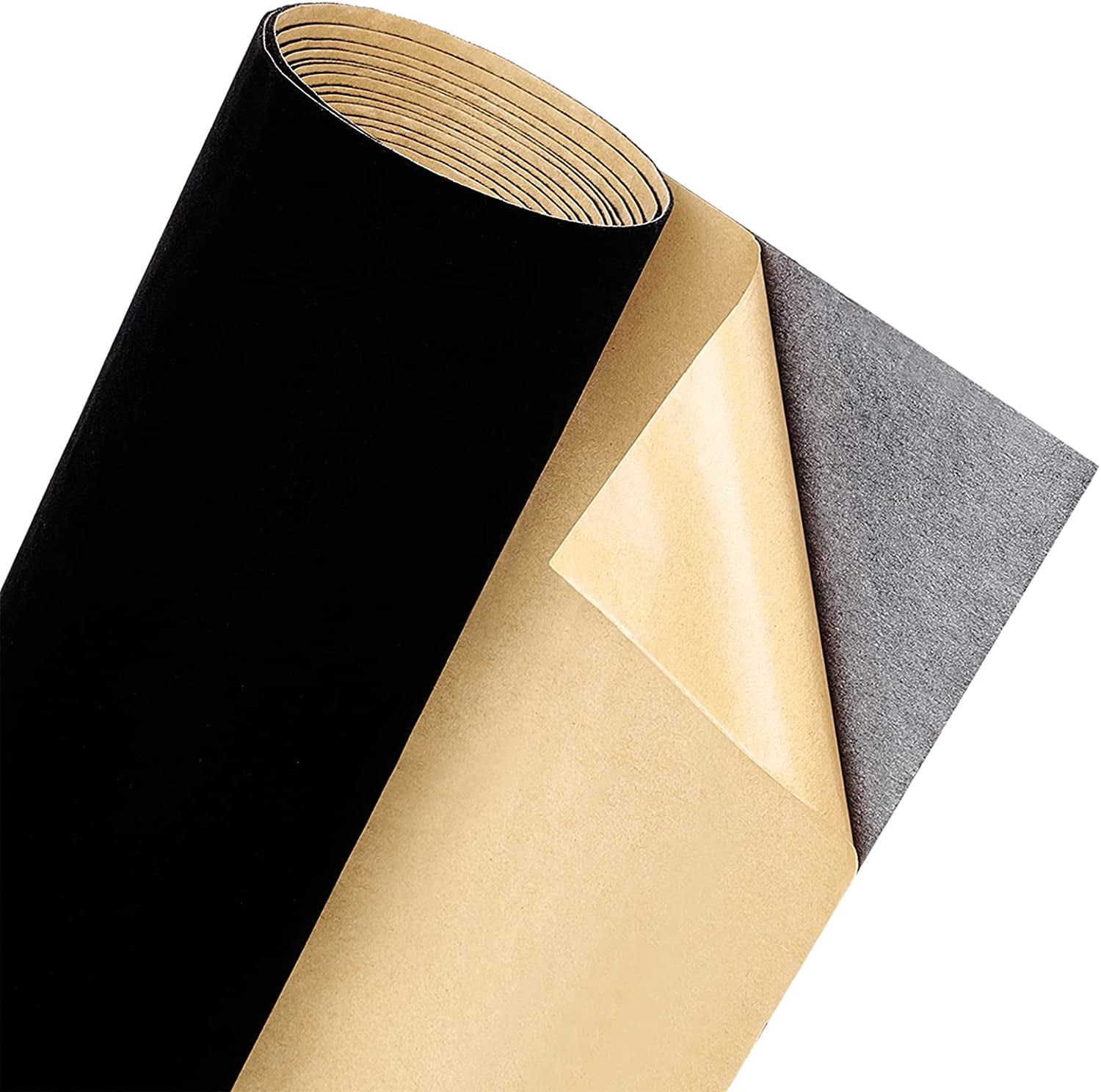 Self Adhesive Velvet Flock Contact Paper Roll Shelf Liner for Jewelry Drawer Craft Fabric 17.7 x 78.7, Soft Velvet Liner for Drawer DIY (Black)